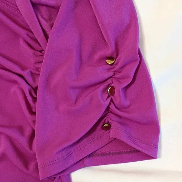 Purple Lane Bryant faux wrapped stretch top - Picture 3 of 6